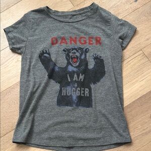 Lucky Brand “Danger I Am a Hugger” Bear T-shirt XS